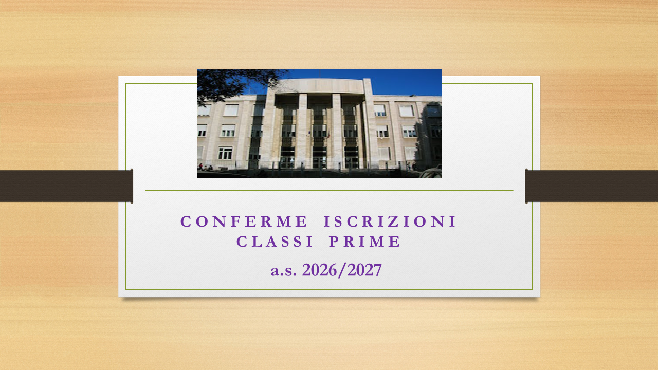Conferma iscrizione classe prima a.s. 2026/2027